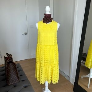 Lilly Pulitzer Indira Dress Lillys Lemon Stripey Rayon Eyelet Size Medium